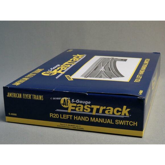 Lionel American Flyer S-Gauge FasTrack R20 Left Hand Manual Switch 6-49868 NIB - Picture 4 of 5